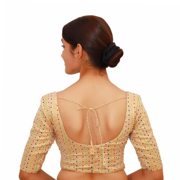 Gold Sweetheart Neck Blouse - Image 2