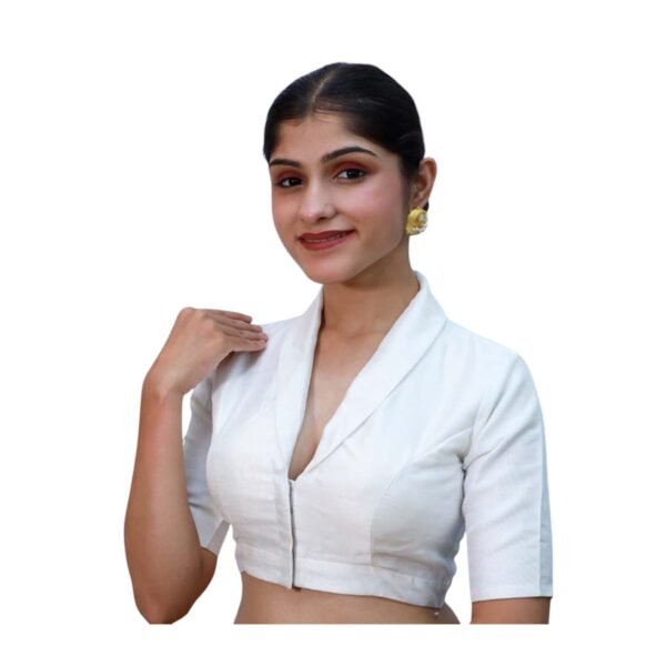 White Collar Padded Blouse - Image 2