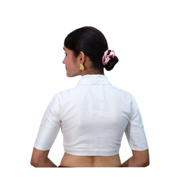 White Collar Padded Blouse - Image 3