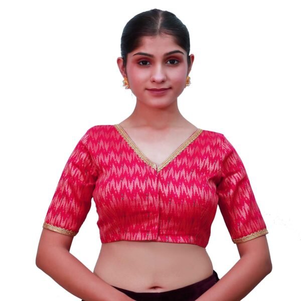 V Neck Blouse with Short Sleeve