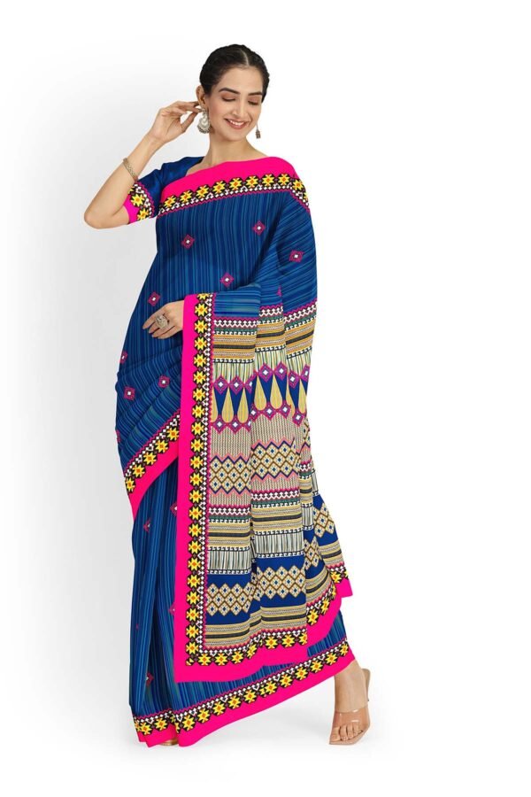 Digital Printed Cotton Saree - Image 2