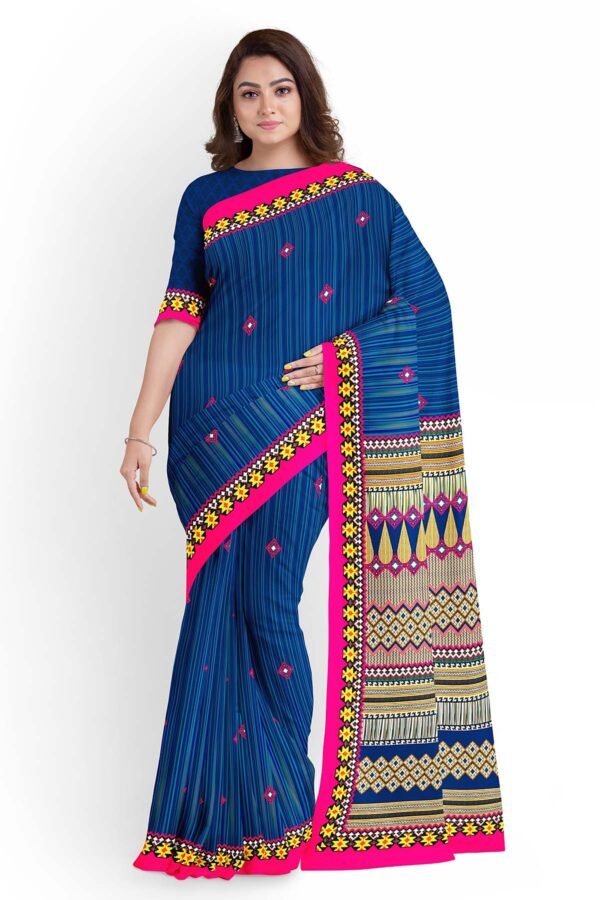 100% Pure Cotton printed Saree - Image 2
