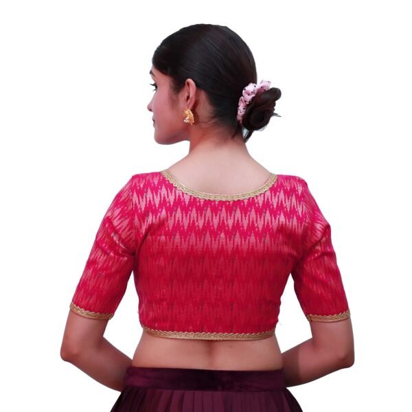 Rani Pink  Blouse with Short Sleeve - Image 3