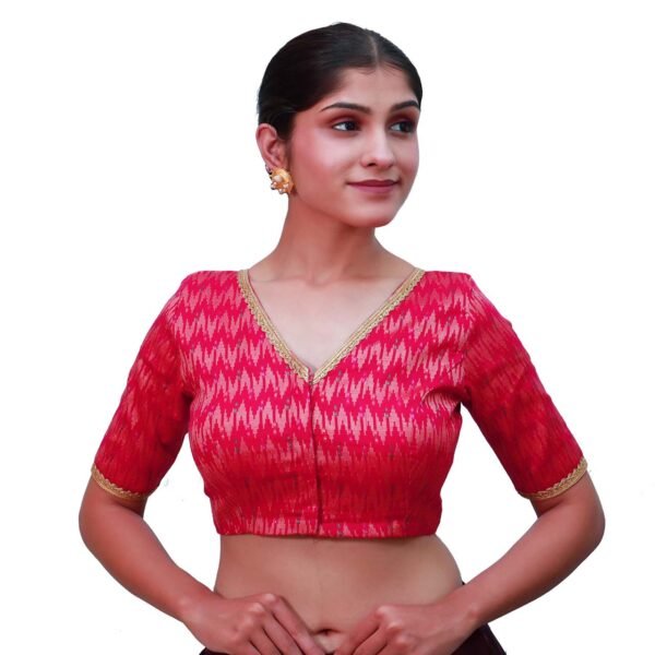 Rani Pink  Blouse with Short Sleeve - Image 4