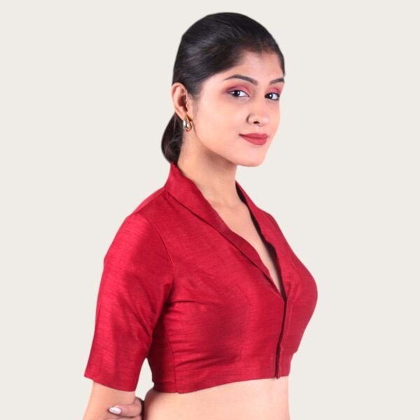 Maroon Collar Padded Blouse