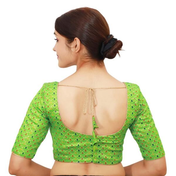 Green Sweetheart Neck Blouse - Image 2