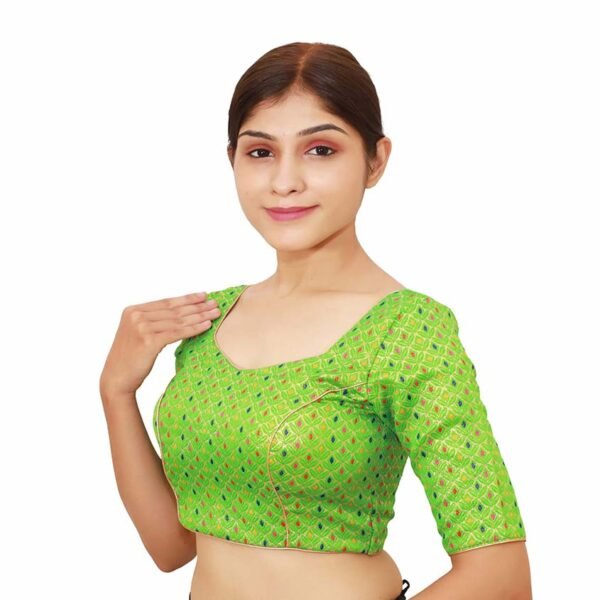 Green Sweetheart Neck Blouse - Image 3