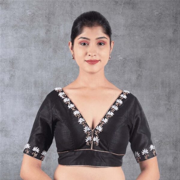 Hand Embroidery V Neck Blouse