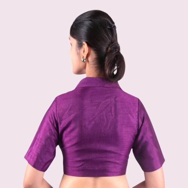 Purple Collar Padded Blouse - Image 2